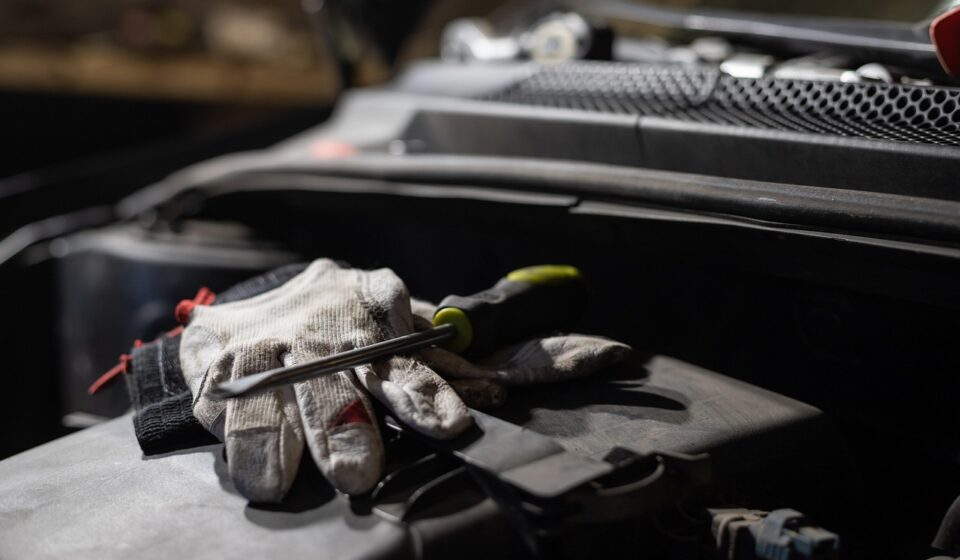 car, screwdriver, glove, workshop, automobile, assembly, auto, vehicle, tool, engine, car wallpapers, hood, garage, closeup