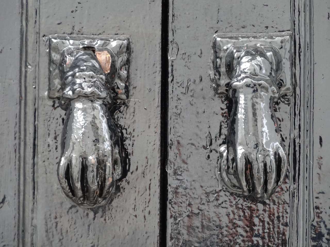 bell, door opener, door, hand, metal, door fitting
