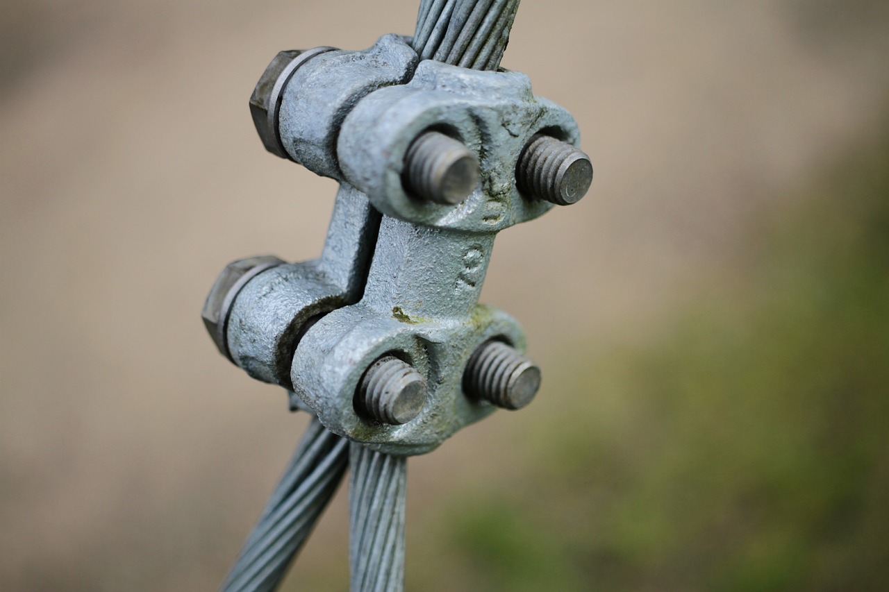 fastening, wire rope, screws, mother, metal, screw, metal eyelet, screw connection, wire