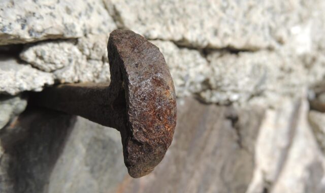 fastening, metal, iron, hack, wall
