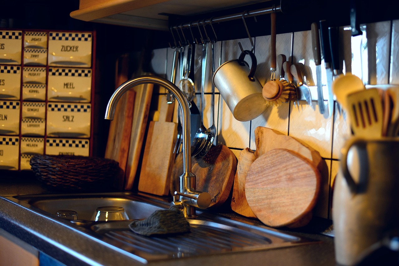 kitchen, kitchen utensils, sink, wooden boards, cutting board, cook, dishes, knife, kitchen tools, household, kitchen stuff, junk, domesticated, kitchen utensils, kitchen tools, kitchen tools, kitchen tools, kitchen tools, kitchen tools