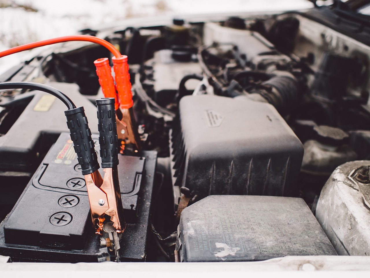 jumper cables, battery, engine, car, automotive, mechanic, car wallpapers, hood